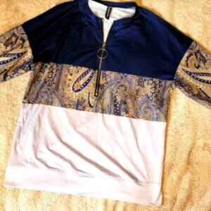 NORACORA 3/4 Zip Paisley Perfect Light Pullover